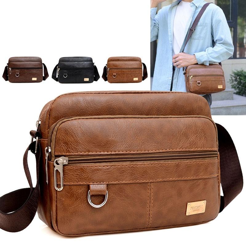 Structured Handbag Work - Leather Men's Sling Bag Messenger Shoulder