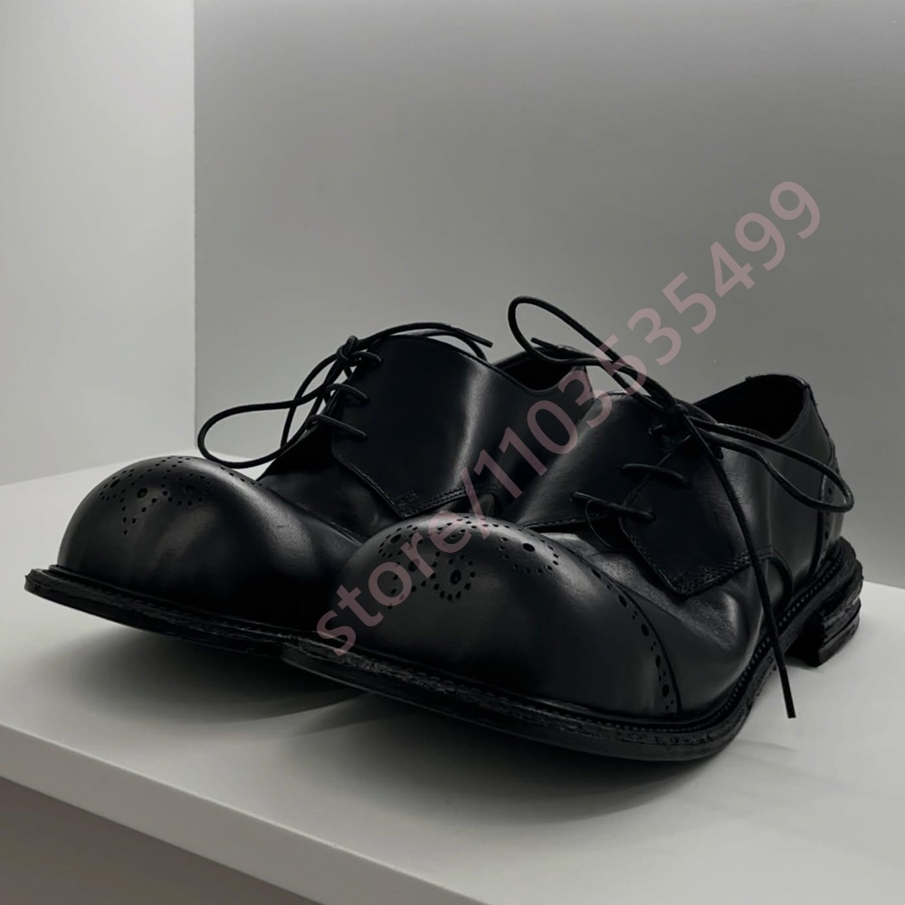Formal Women Daily Wear Shoes - Vintage 2026 Black Leather Derby Shoes