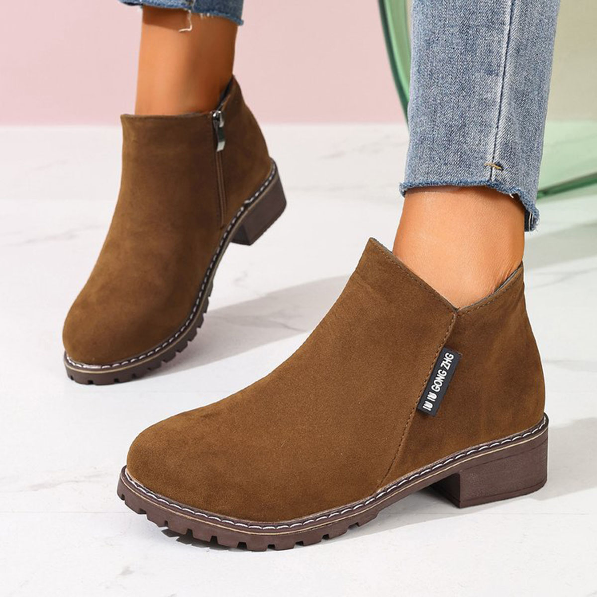 Women Formal Wear With Shoes - Women Autumn Winter Ankle Boots Side