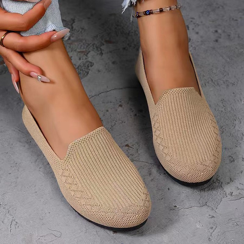Formal Women Daily Wear Shoes - Women's Knit Loafers Lightweight Anti Slip