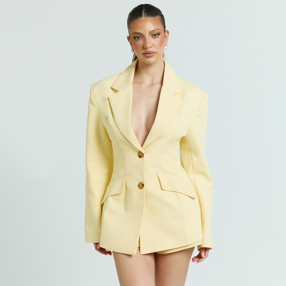 Light Yellow Women's 2Pic Suit - огляд і ціна Yellow Formal Wear Women
