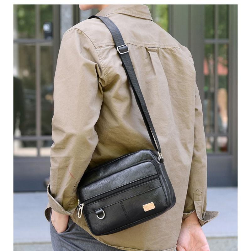 Leather Men's Sling Bag Messen - огляд і ціна Structured Handbag Work
