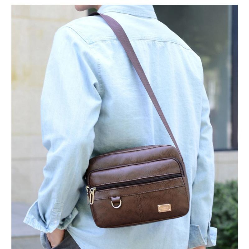 Leather Men's Sling Bag Messen - огляд і ціна Structured Handbag Work