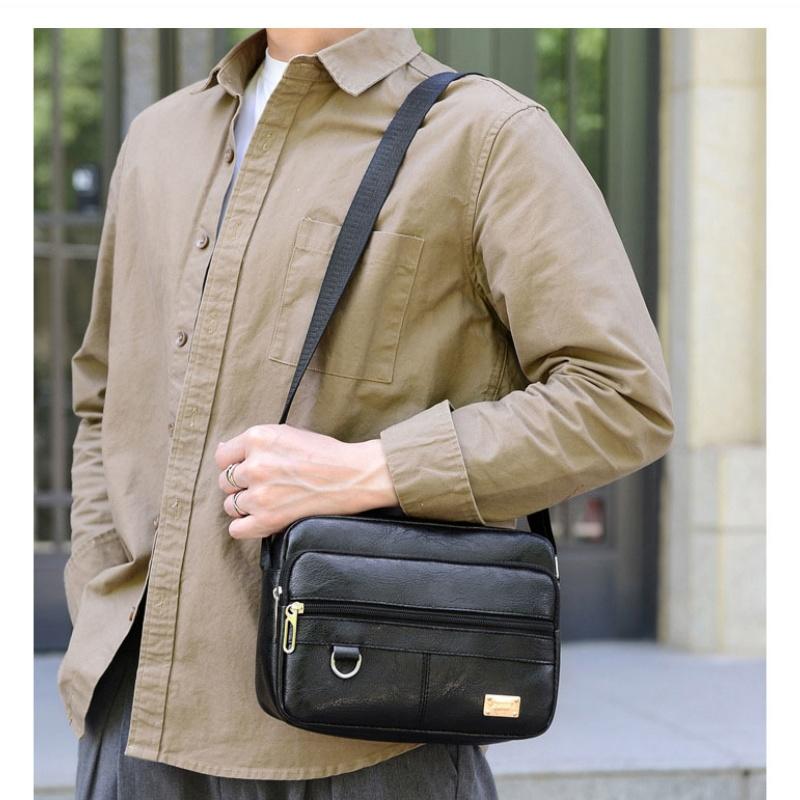 Leather Men's Sling Bag Messen - огляд і ціна Structured Handbag Work