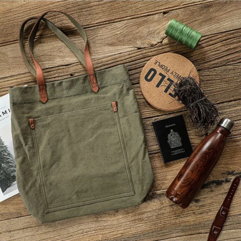 Canvas Leather Tote Bag for Me - огляд і ціна Structured Handbag Work