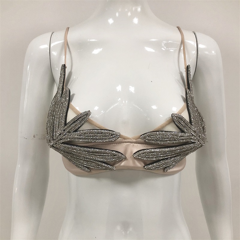Luxury Crystals Women Top Bra  - огляд і ціна Yellow Formal Wear Women