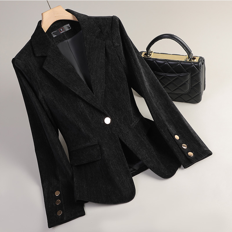 Yellow Gold Velvet Blazer Wome - огляд і ціна Formal Winter Wear Women Jacket