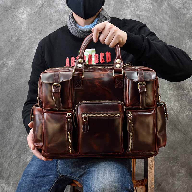 Men's genuine leather briefcas - огляд і ціна Structured Handbag Work