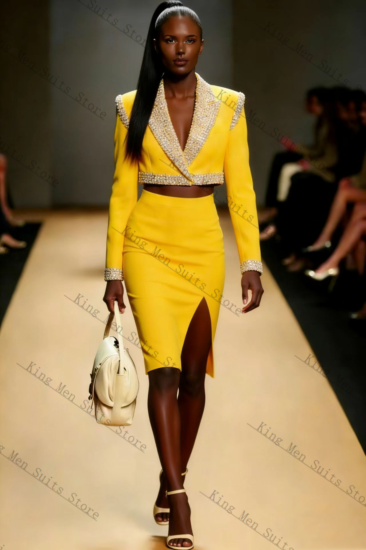 Yellow Crystals Women Suit Ski - огляд і ціна Yellow Formal Wear Women