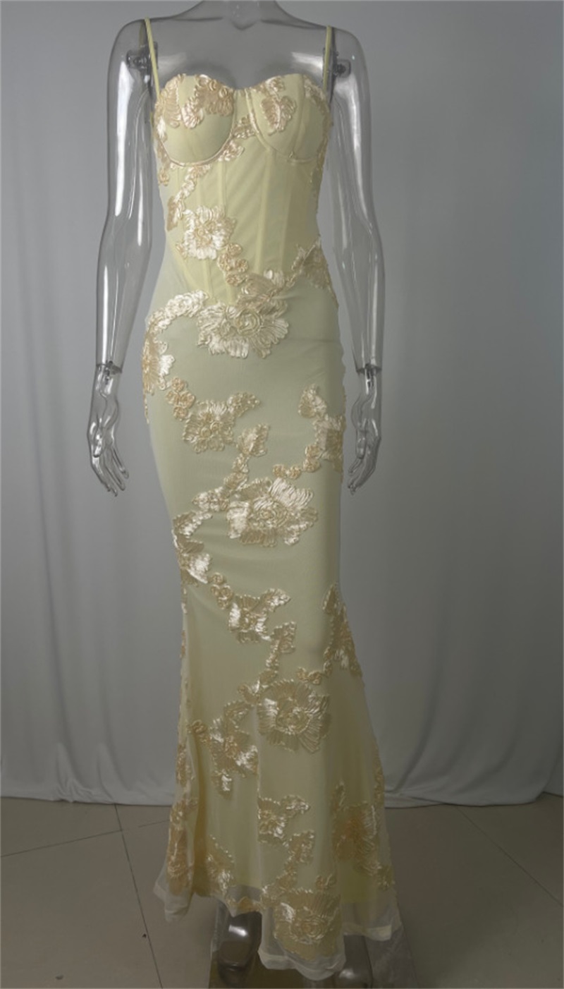 Yellow Embroidery Women Prom D - огляд і ціна Yellow Formal Wear Women