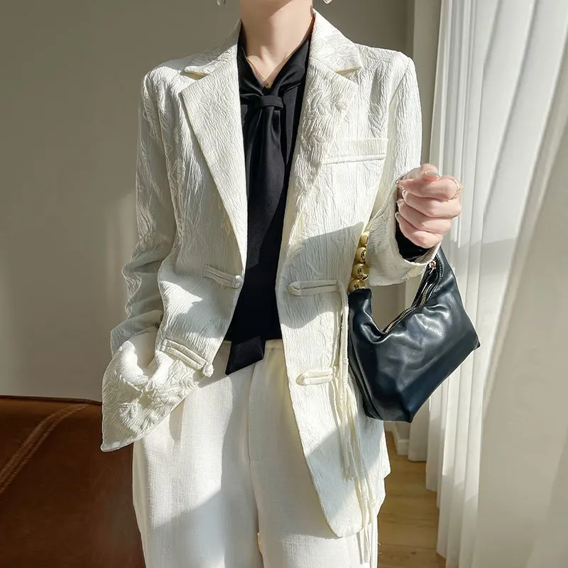 Women's White Textured Blazer  - огляд і ціна Women Formal Wear Office