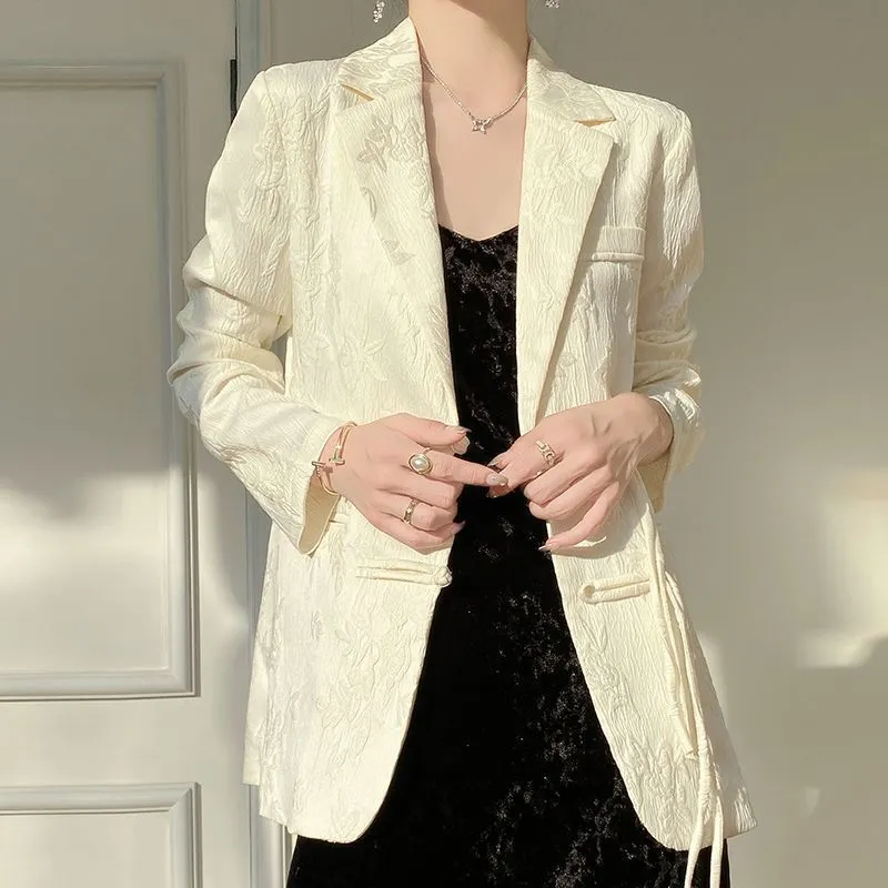 Women's White Textured Blazer  - огляд і ціна Women Formal Wear Office