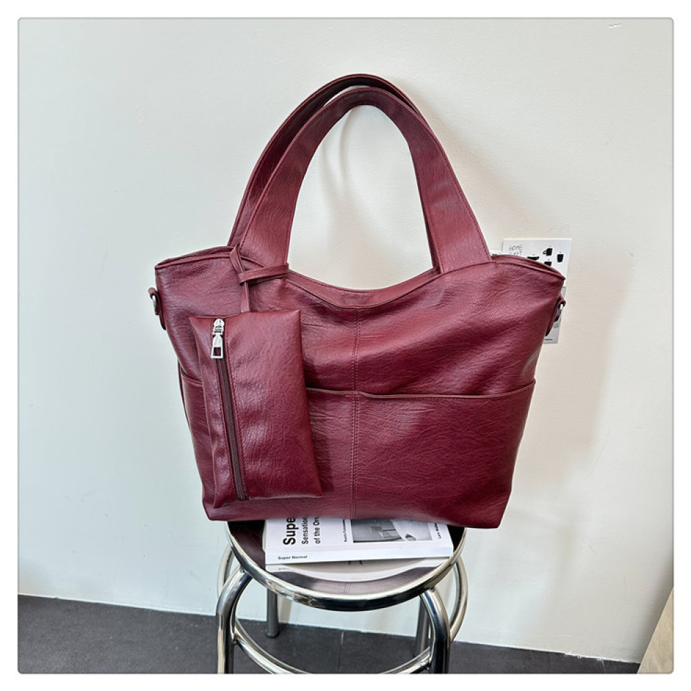 Soft Synthetic Leather Tote Ba - огляд і ціна Structured Handbag Work