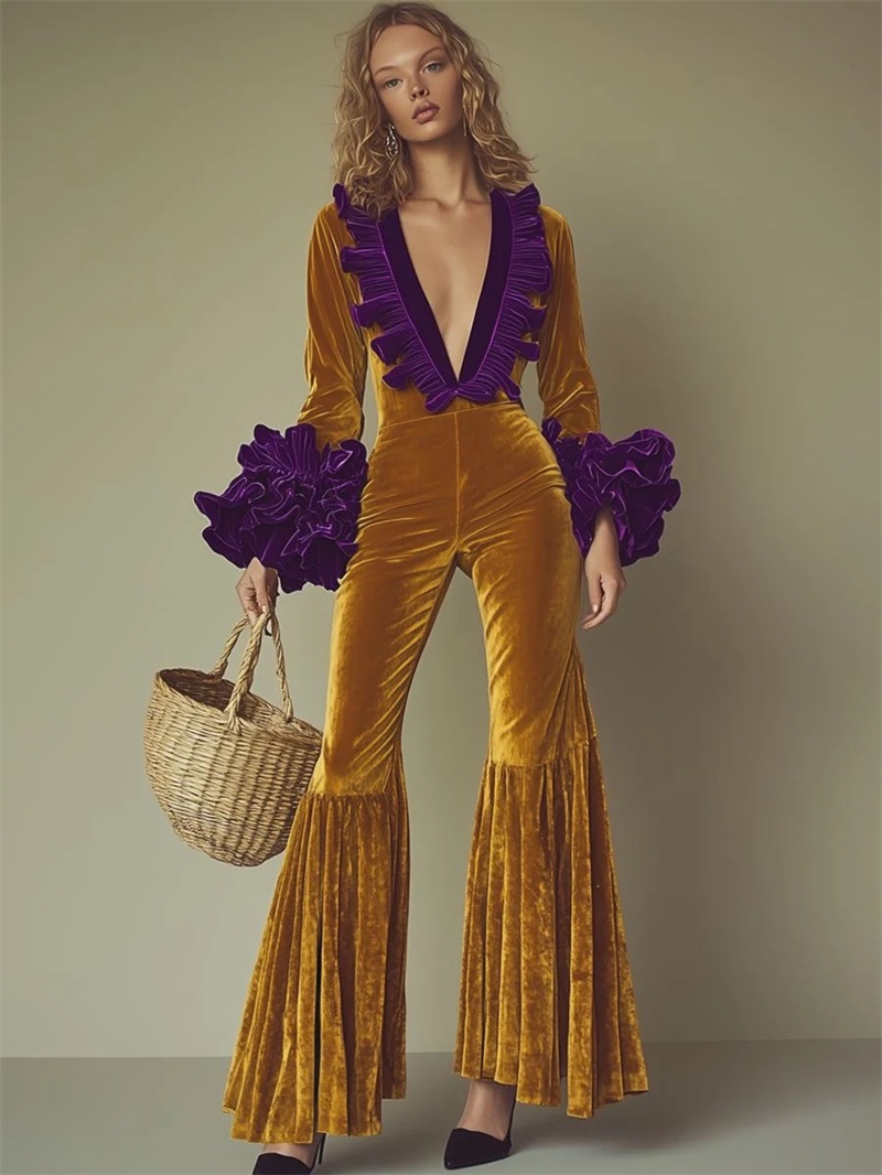 Yellow Purple Velvet Women Jum - огляд і ціна Yellow Formal Wear Women